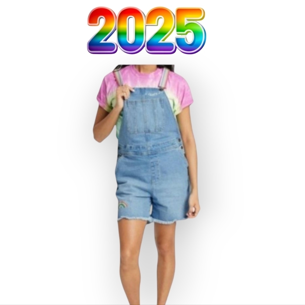 Pride Collection Rainbow Shortalls XL Unisex Festival Summer Outfit